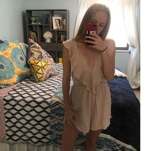 Tan romper with ruffles